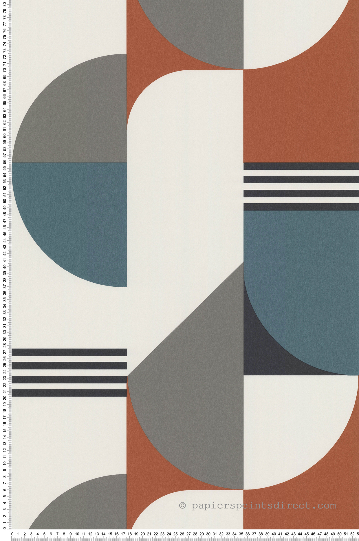 Papier peint Graphique Bauhaus bleu et gris - Arty de Lutèce | Réf. LTC-51210704