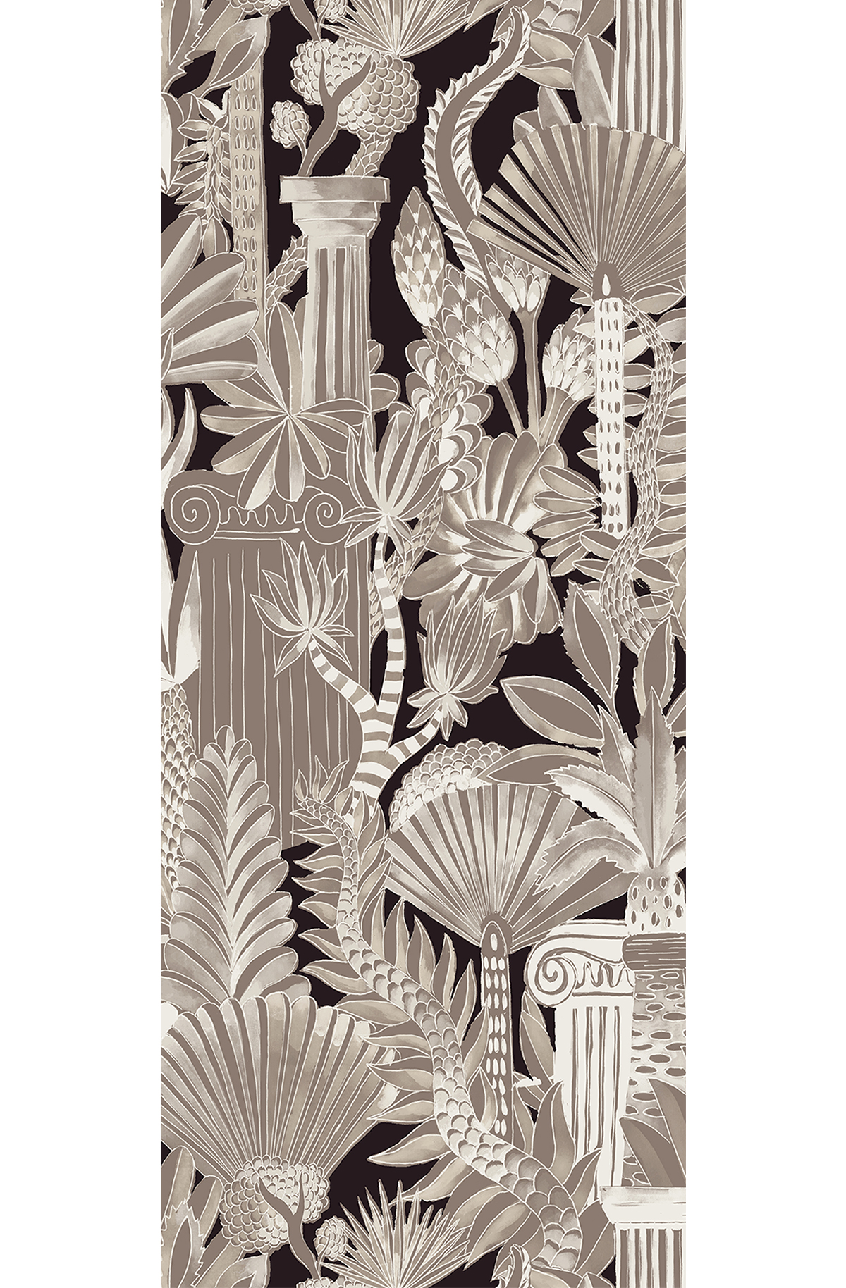 Papier peint panoramique Jungle Antique Trésor beige - D H260 - Wall Designs IV de Masureel | Réf. MAS-DG4TRE1014-260