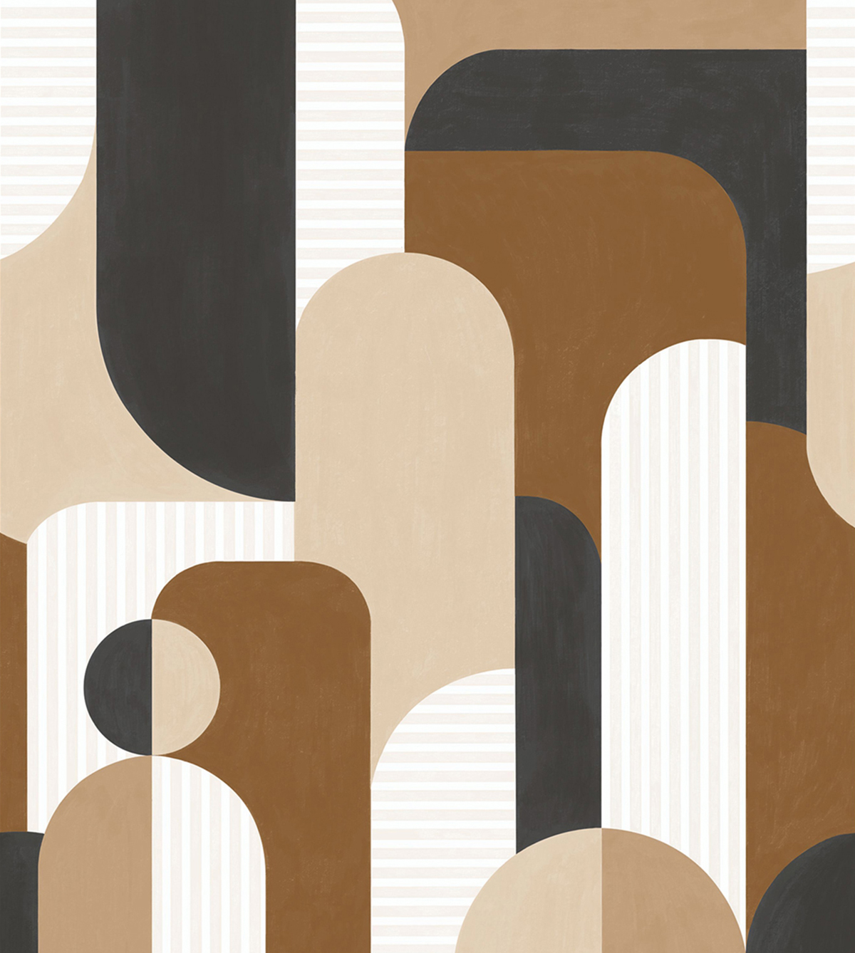 Papier peint panoramique Forme Volume marron M 250X280 - Graphic de Casélio | Réf. GPC105559201