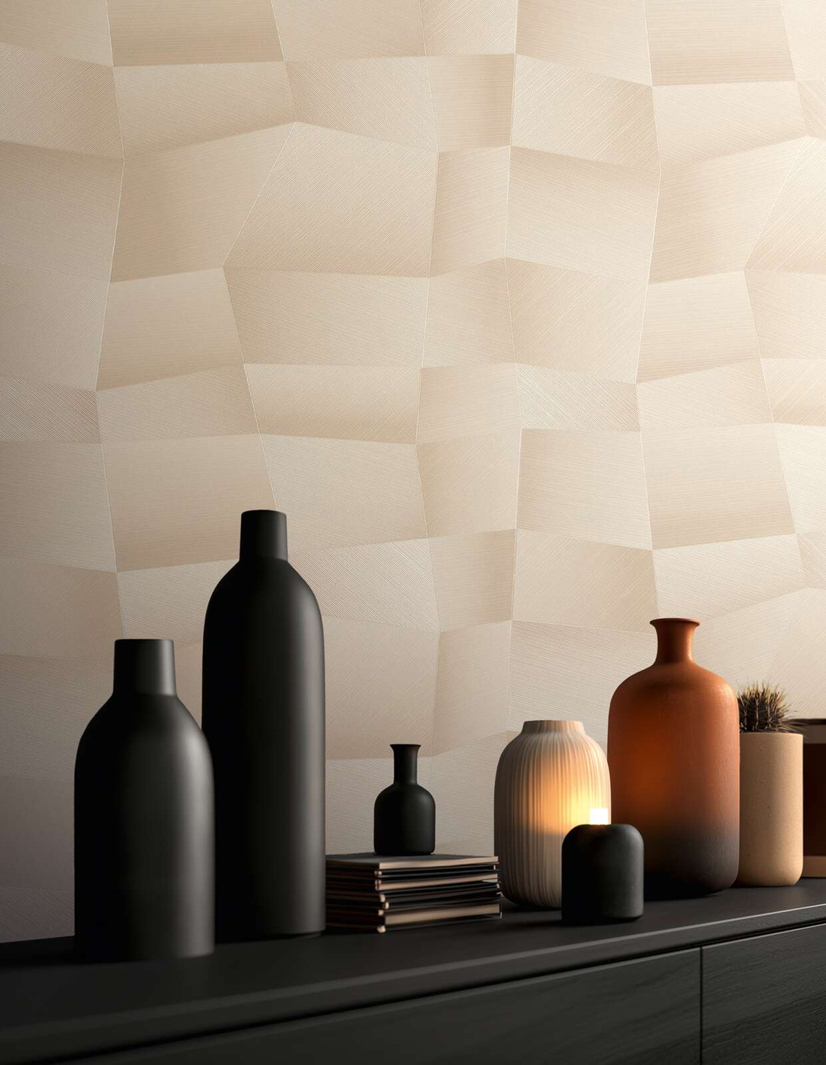 Papier peint Panneaux Géométriques Métal beige - Vibes & Styles d'A.S. Création AMB4| Réf. AS-791974