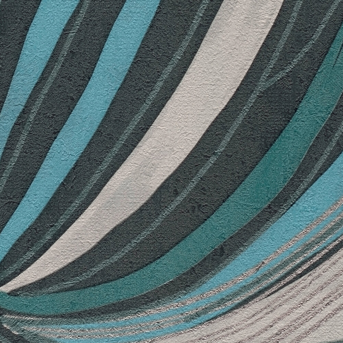 Papier peint Feuille Vague bleu paon argenté - Metropolitan Stories 4 Hot Spots d'A.S. Création AMB5| Réf. AS-786552