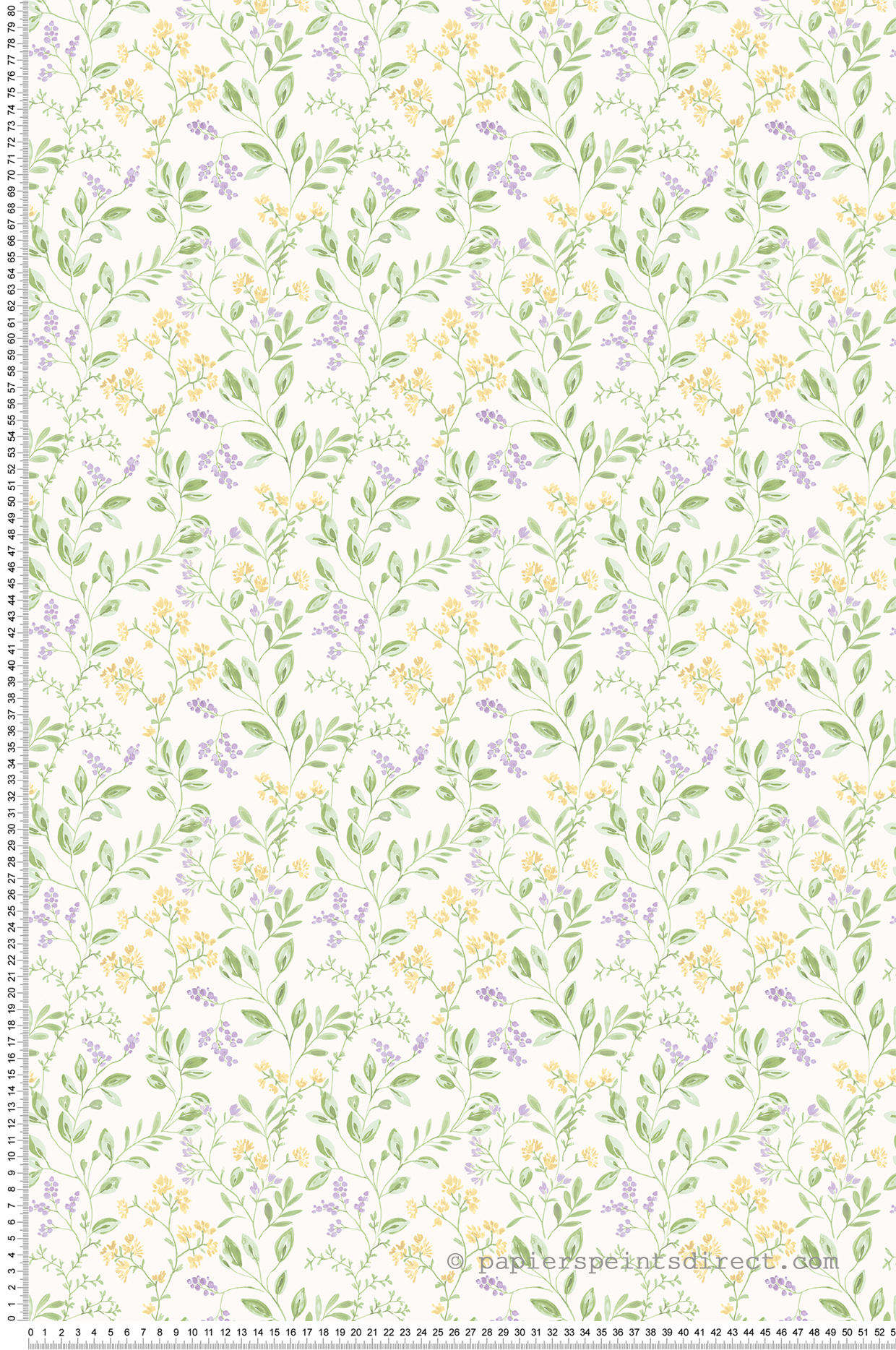 Papier peint Feuillage Printanier vert violet - Cuisine Fraicheur 6 de Lutèce | Réf. LTC-G45456