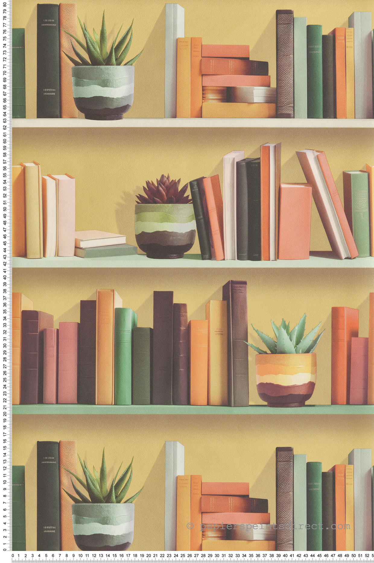 Papier Peint Bibliothèque Plante jaune - Artifice d'Ugépa | Réf. UGP-M79505