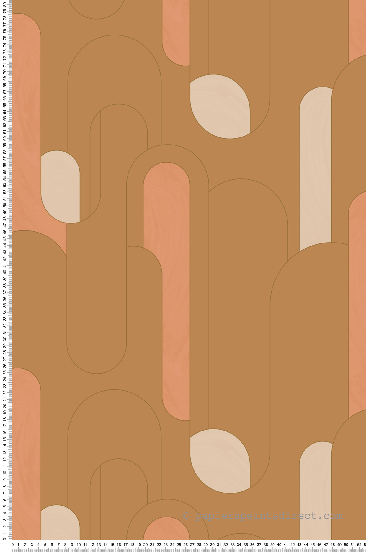 Papier peint Arche Up and Around camel et doré - Around de Casélio | Réf. ARN102874027