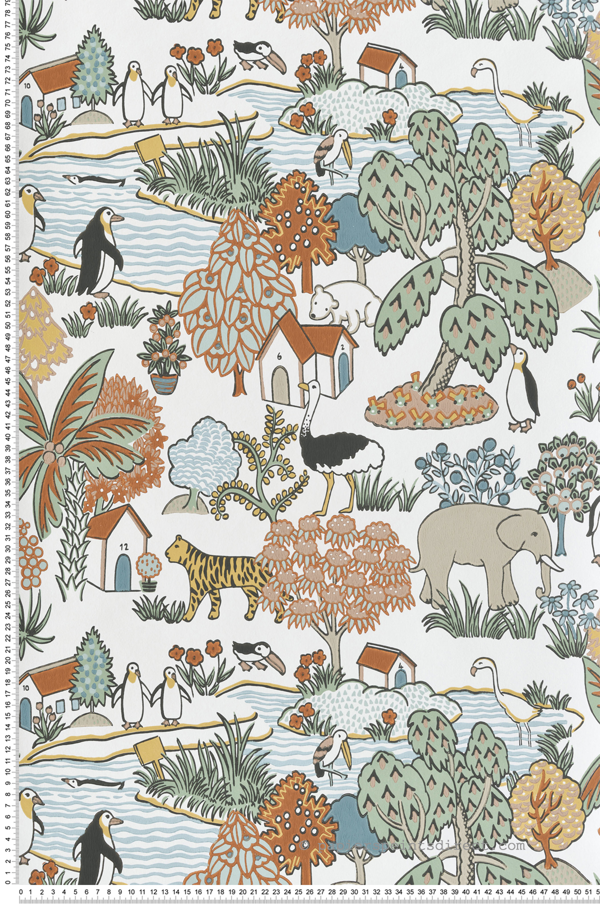 Papier peint Animal Kingdom Pea - Storybook Papers de Little Greene | Réf. 0231ANPEAZZ