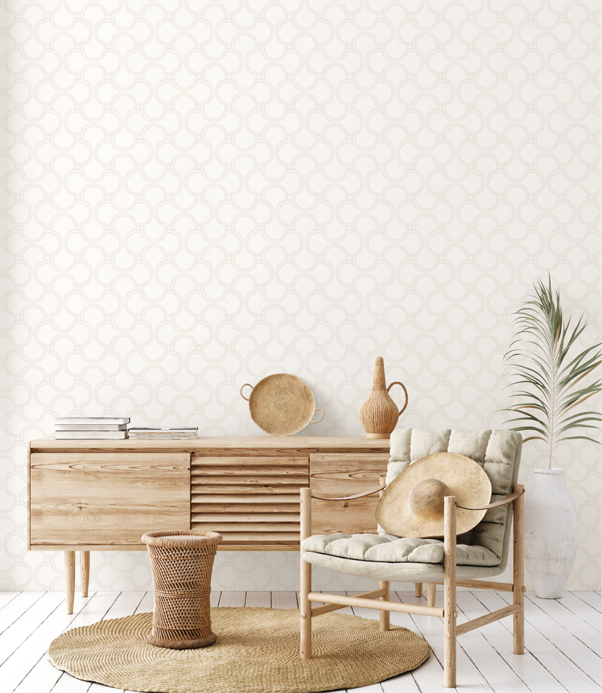Papier peint Géométrie Entrelacs écru - Les Essentiels de Lutèce | Réf. LTC-51250906