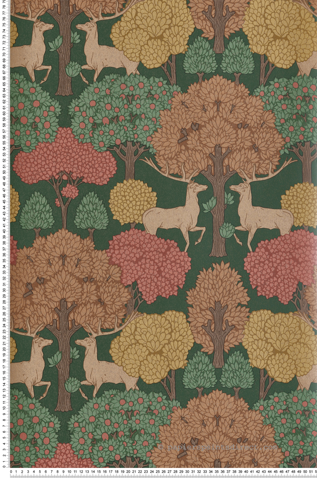 Papier peint Animaux Forest of Arden vert sapin - Beaux Arts de Lutèce | Réf. LTC-M1849