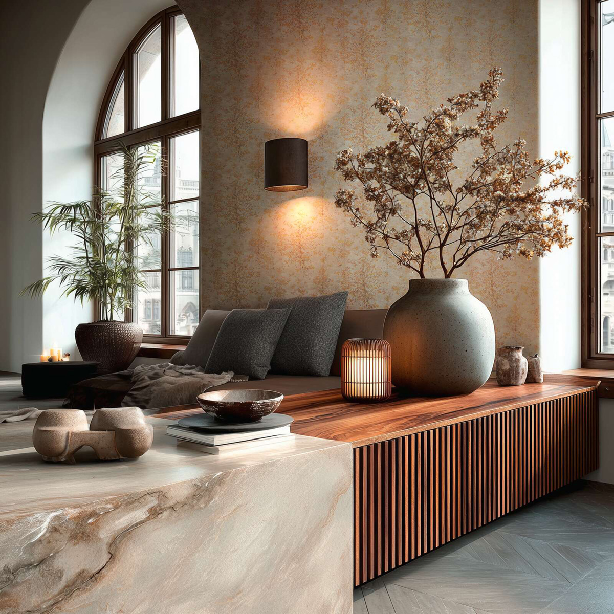 Papier peint Forêt Poétique grège doré - Vibes & Styles d'A.S. Création AMB2| Réf. AS-792005