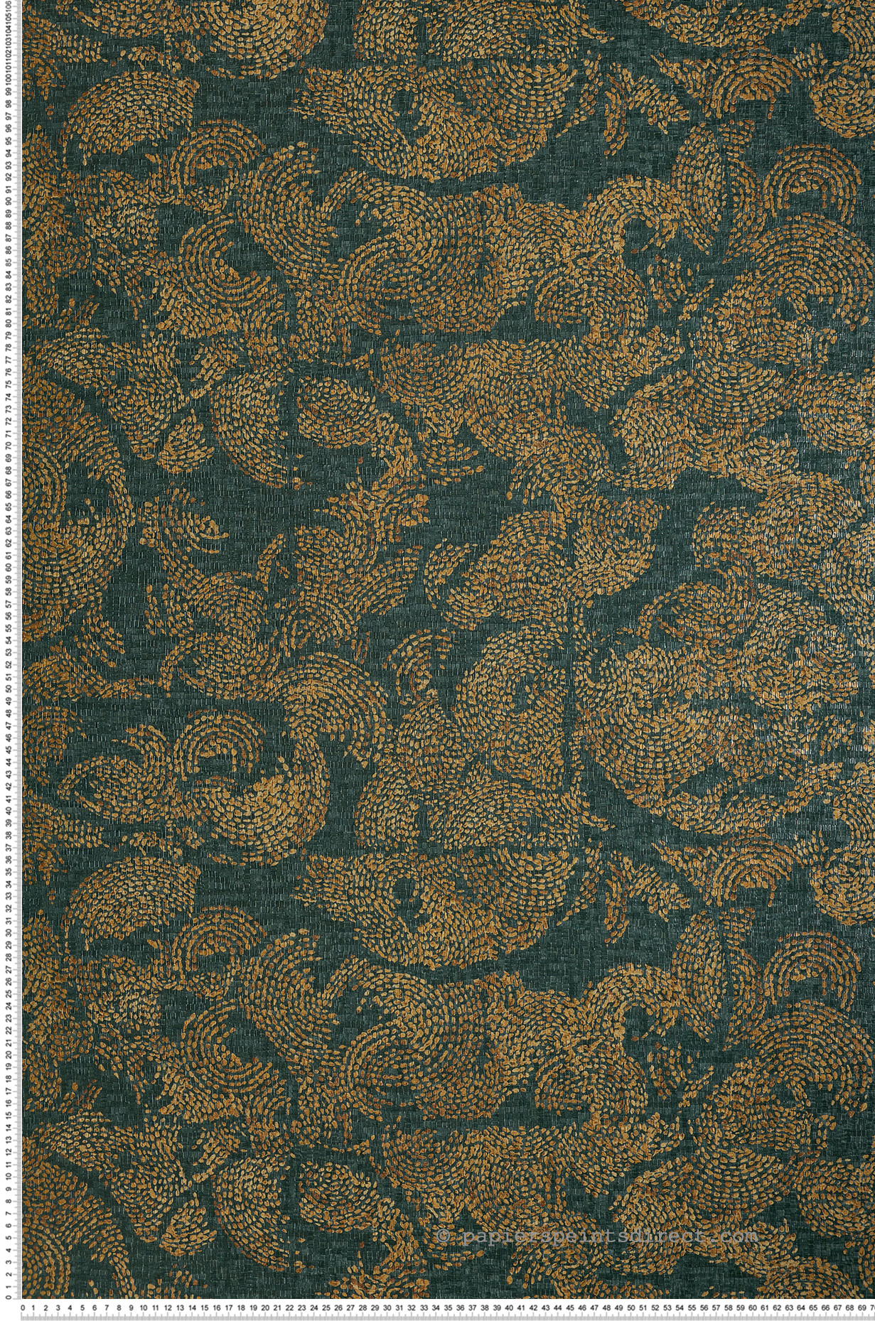 Papier peint Ethnique Venetie vert et or - Alliages de Casamance | Réf. CAS-75053484