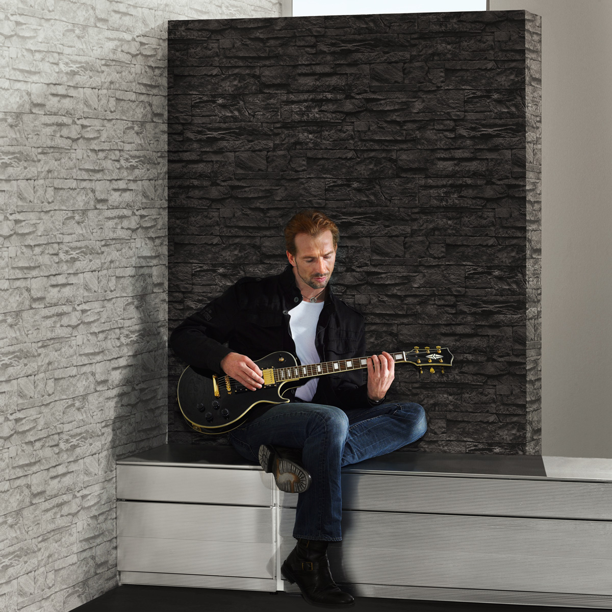 Papier peint Pierre Parement gris - Elements 2 d'A.S. Création AMB4 | Réf. AS-707116