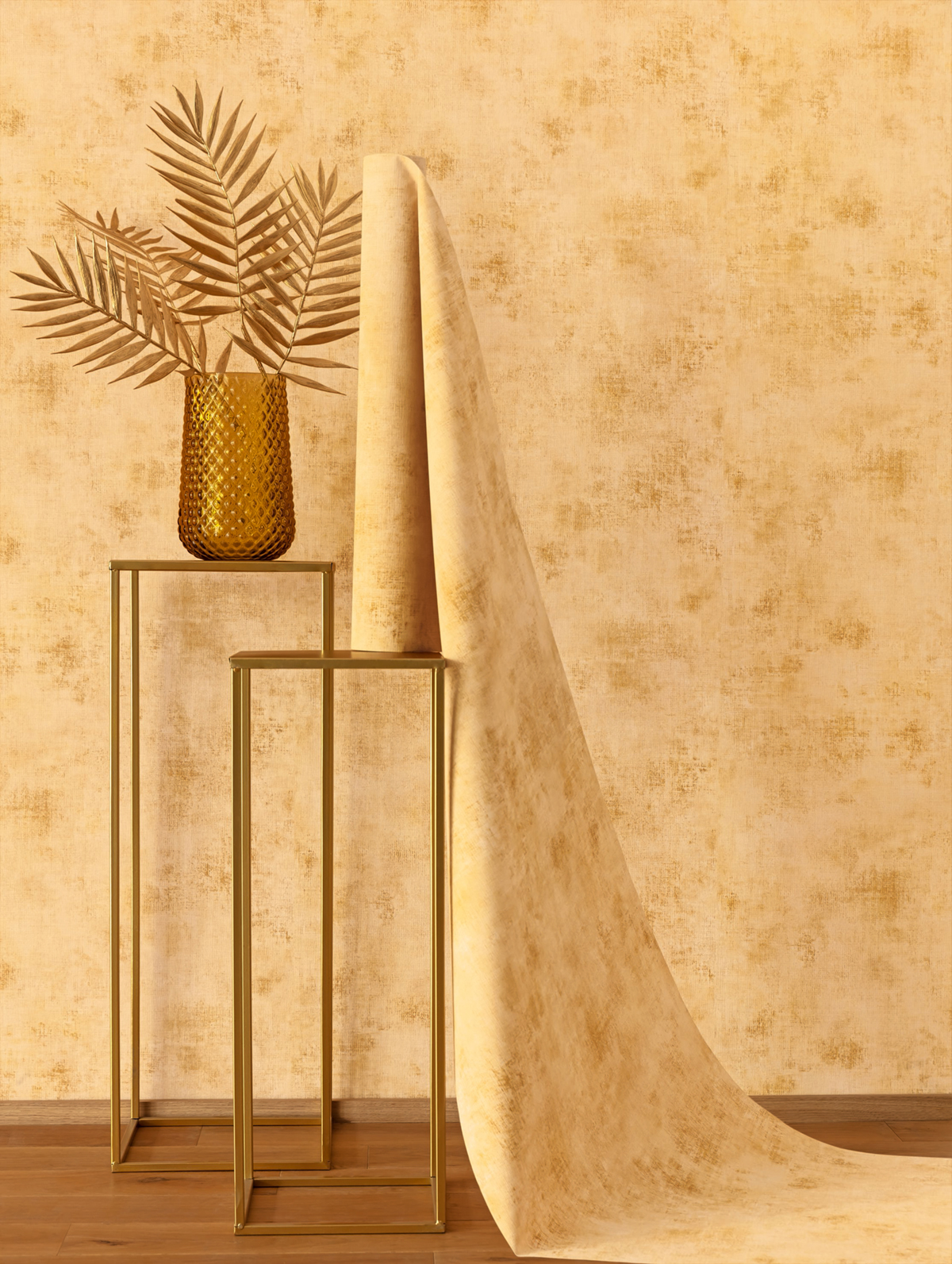 Papier peint Faux uni miel ambre - Telas 2 de Casélio | Ref. TEL102062669