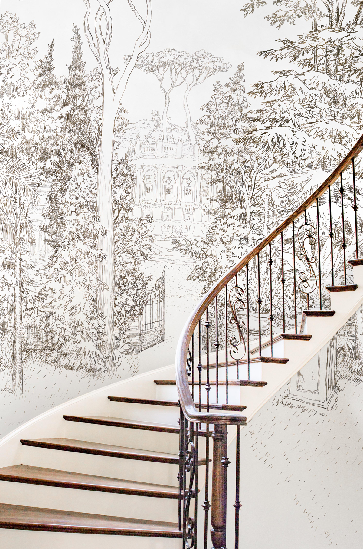 Papier peint panoramique Jardin Baroque A+B - 1/2/3/4 - Isidore Leroy AMB2