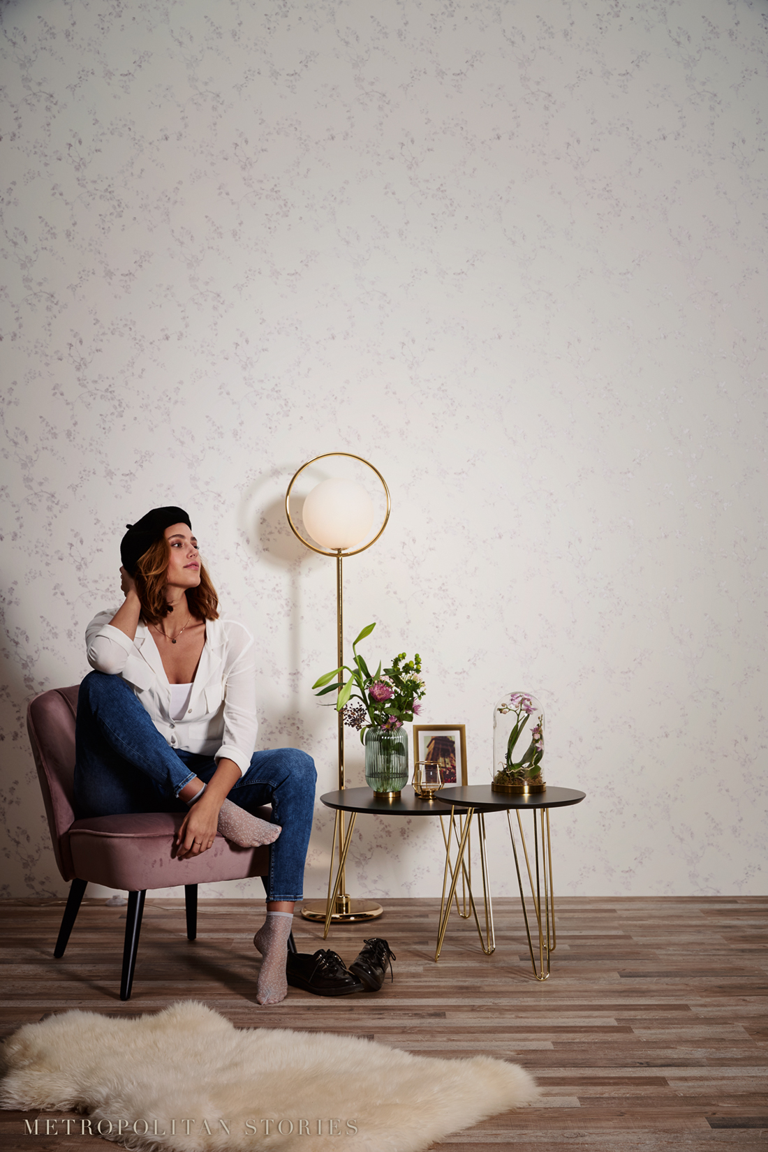 Papier peint Fleurs rose blanc - Metropolitan Stories d'AS Création AMB 2 | Réf. SP14619