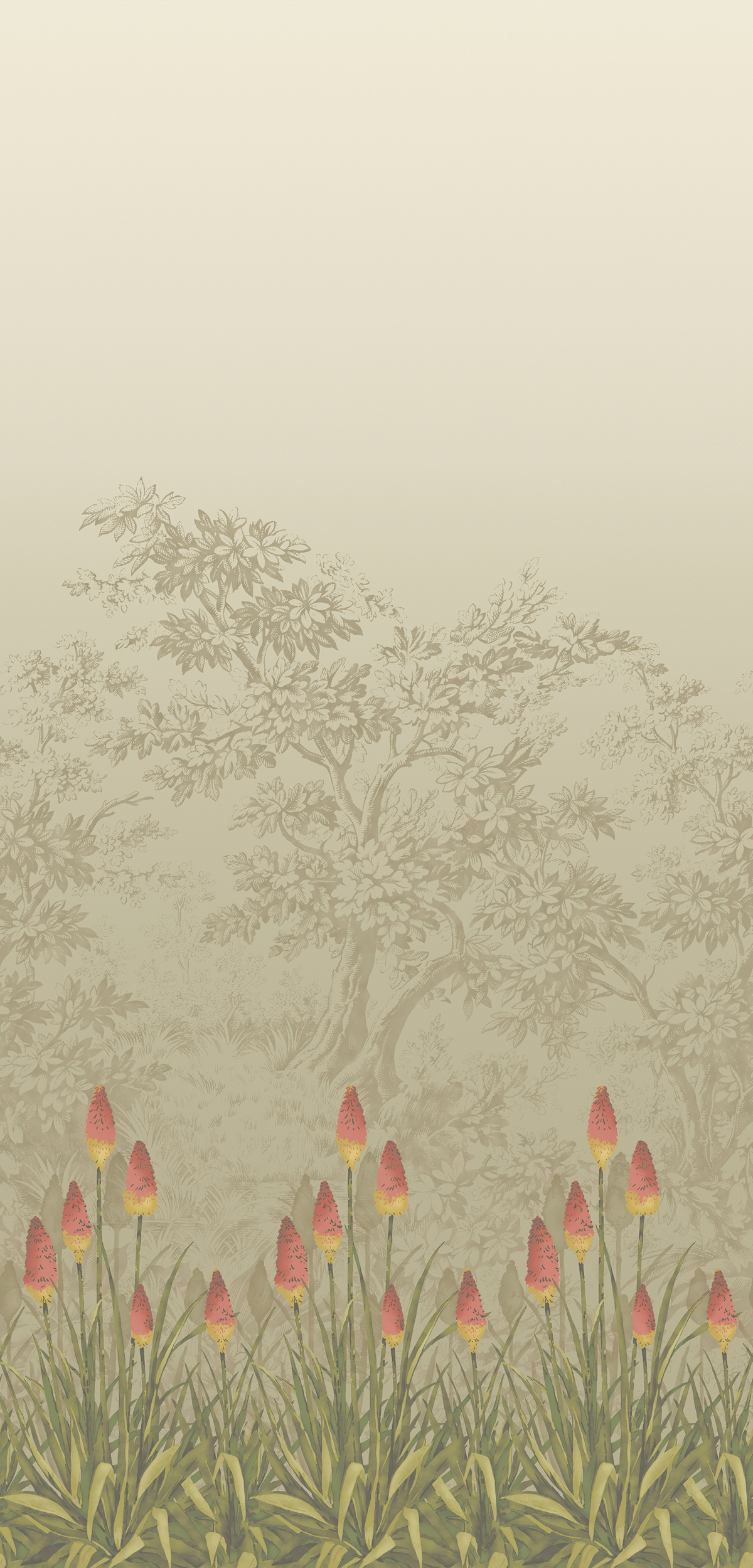 Papier peint Upper Brook St. Beige - Papier peint London Wallpapers IV de Little Greene