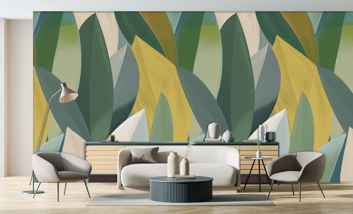 Papier peint panoramique Feuille Peinture vert - Vancouver de Montecolino | Réf. MC-SYD27596