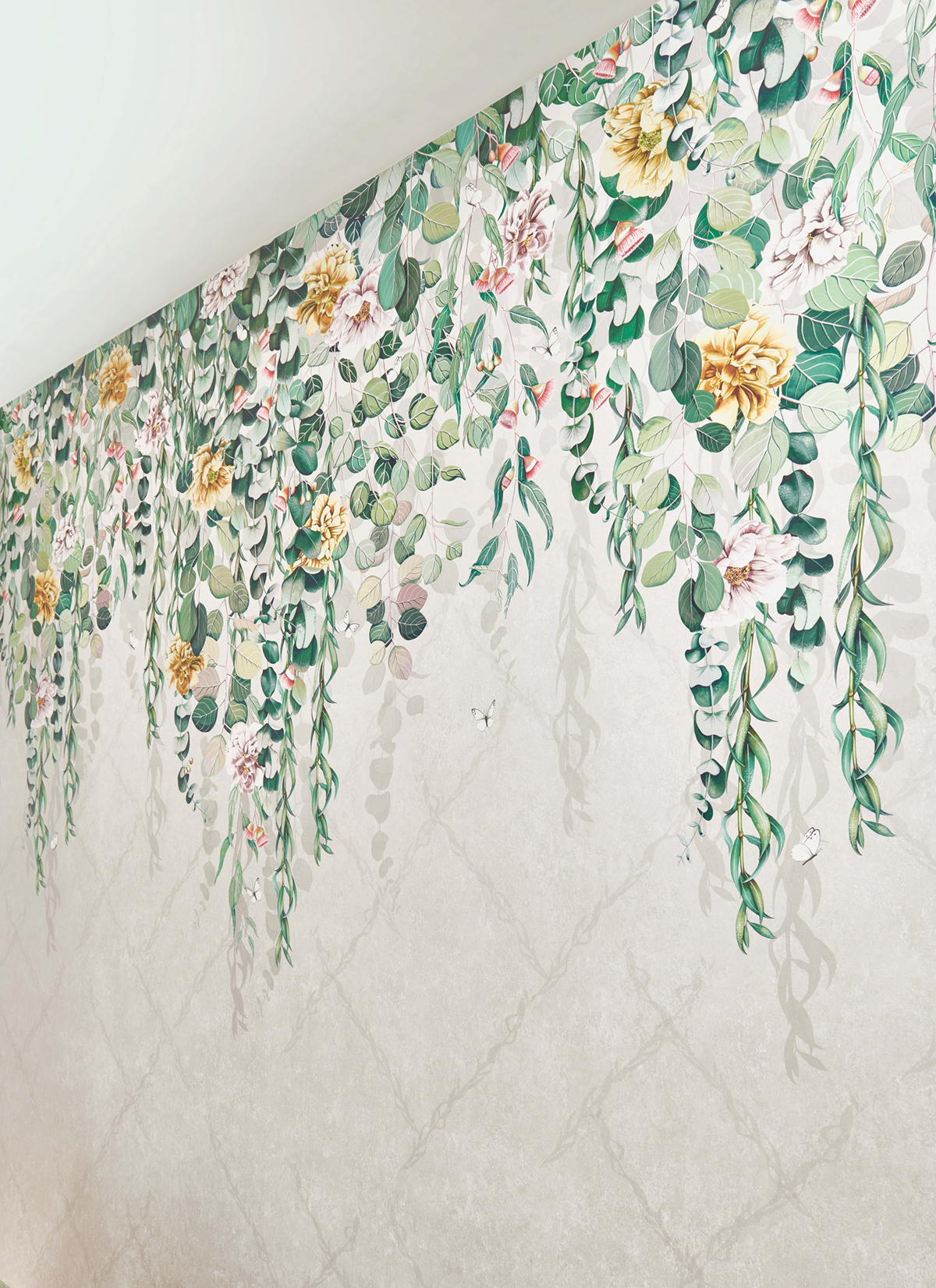 Papier peint panoramique Fleurs Eucalyptus Spring Green - Empyrea d'Osborne & Little | Réf. OSB-W7613-01