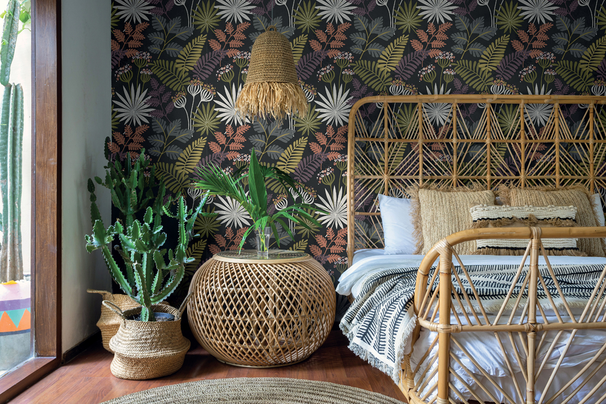 Papier peint Herbier Tropical noir  - Happy de Lutèce | Réf. LTC-FD26447