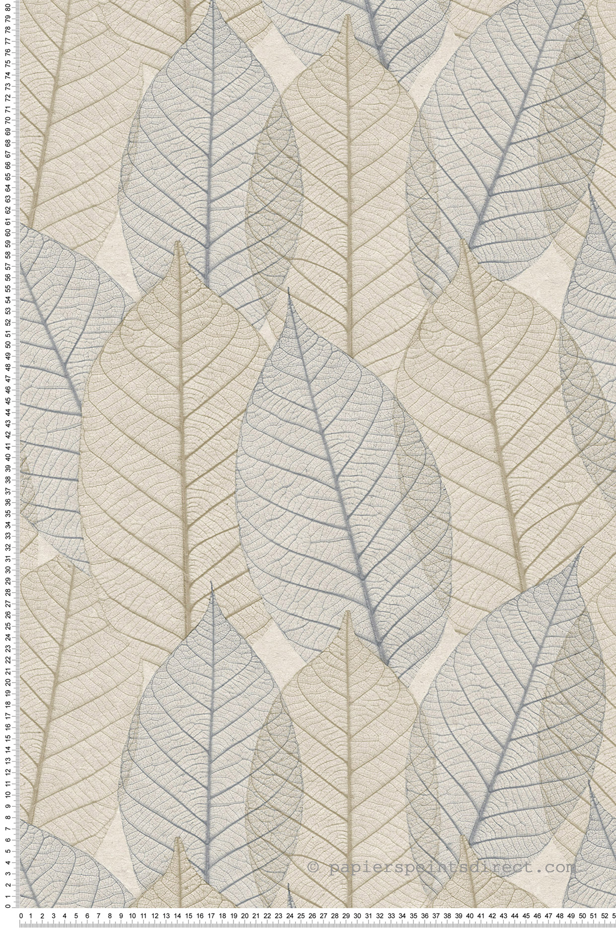 Papier peint Feuille Nervure vert bleu - Herbier de Montecolino | Réf. MC-HE27251