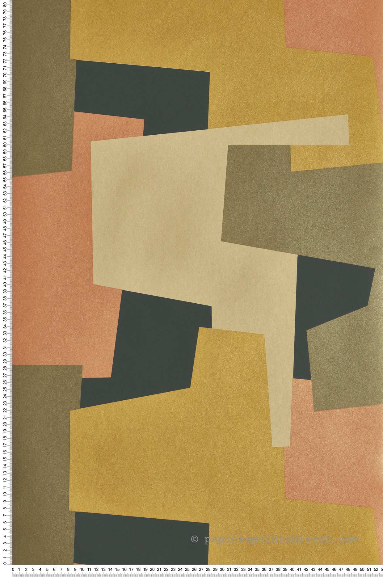 Papier peint Forme Graphique kaki métallisé - Color Game de Casadéco | Réf. GAME200607337