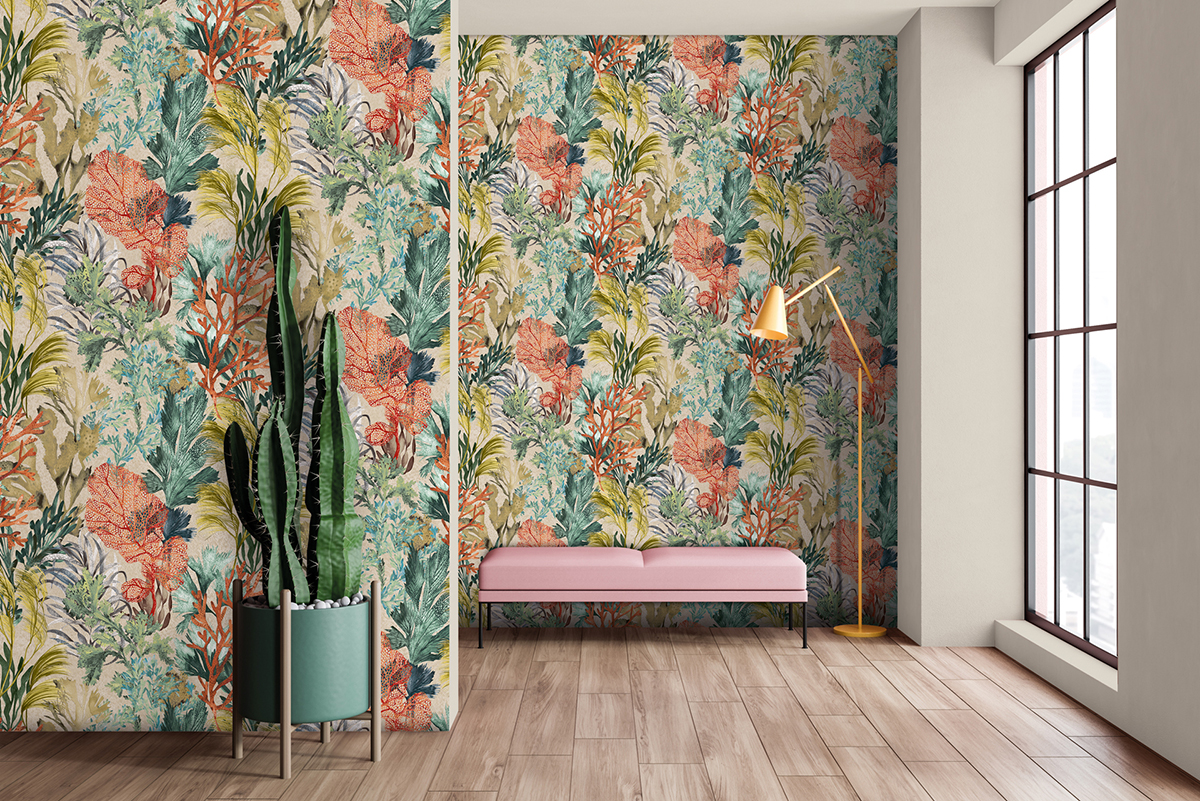 Papier peint Fond Marin Bora Bora beige - Moorea de Montecolino | Réf. MC-26734