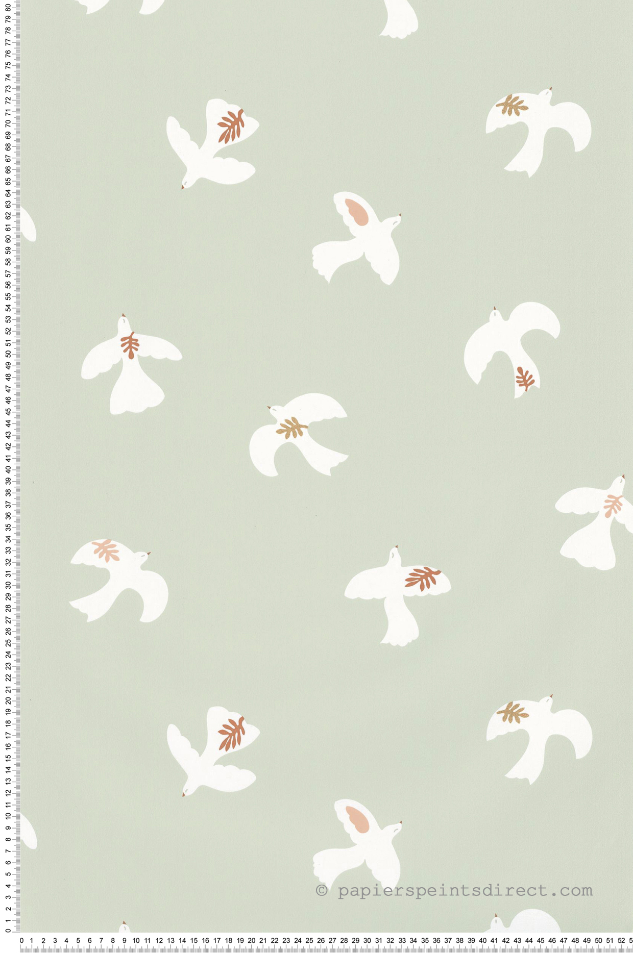 Papier peint Colombe Oiseau vert d'eau - Let's Go Girls! de Casélio | Réf. LGG104507032