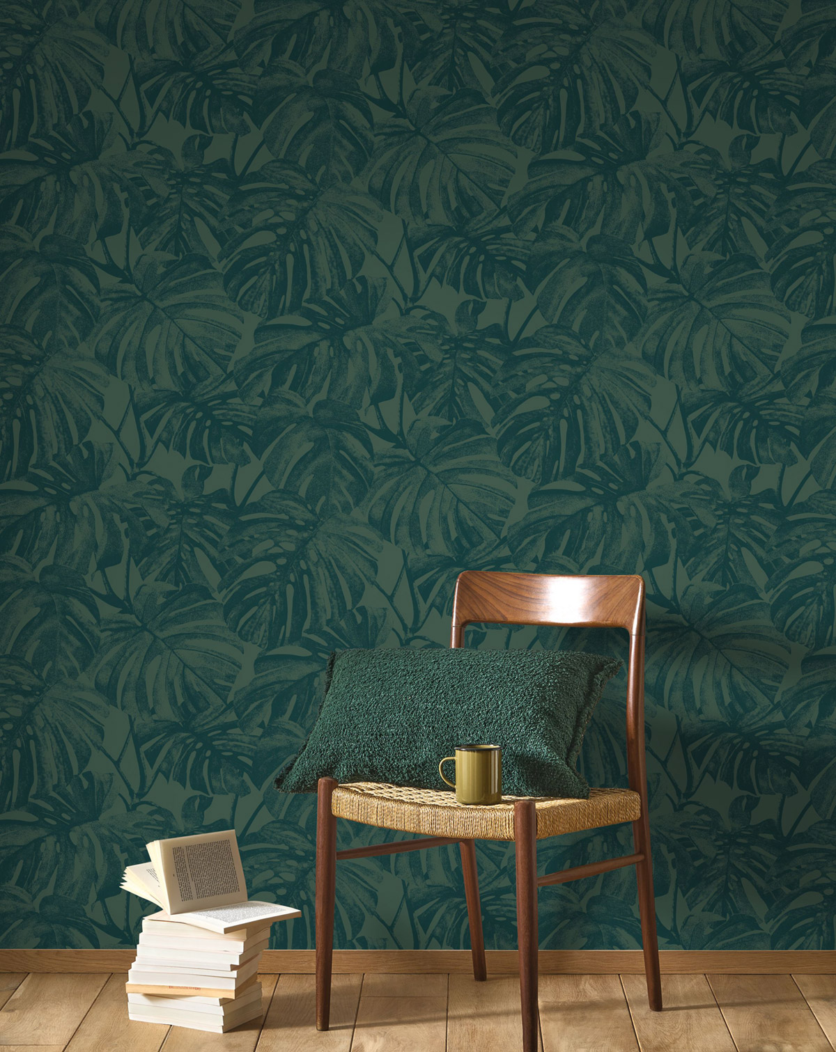 Papier peint Palme Tropicale Mata bleu canard métallisé - Rio de Casadéco | Réf. RIOC201797777