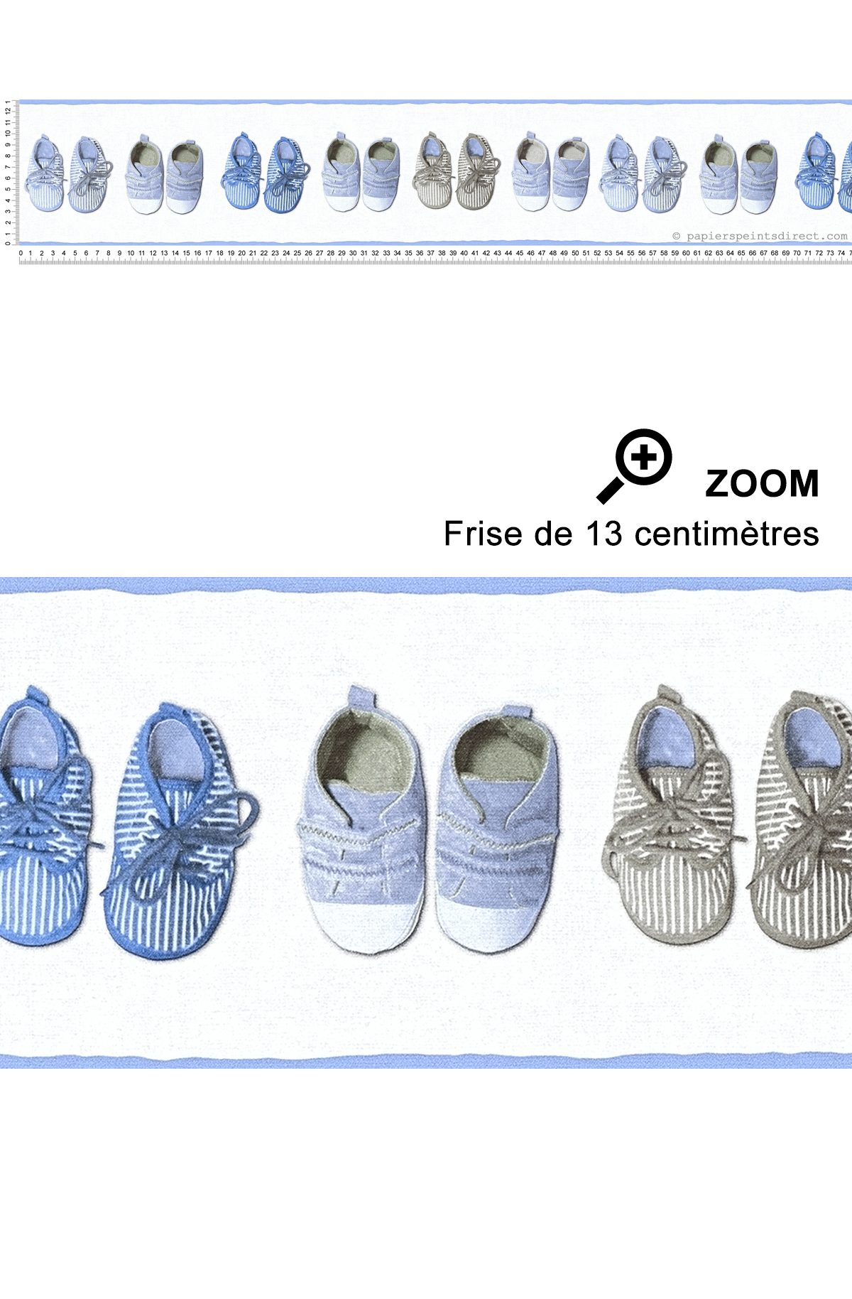 Frise petites chaussures bleues - Little Stars AS Création | Réf. SP04412