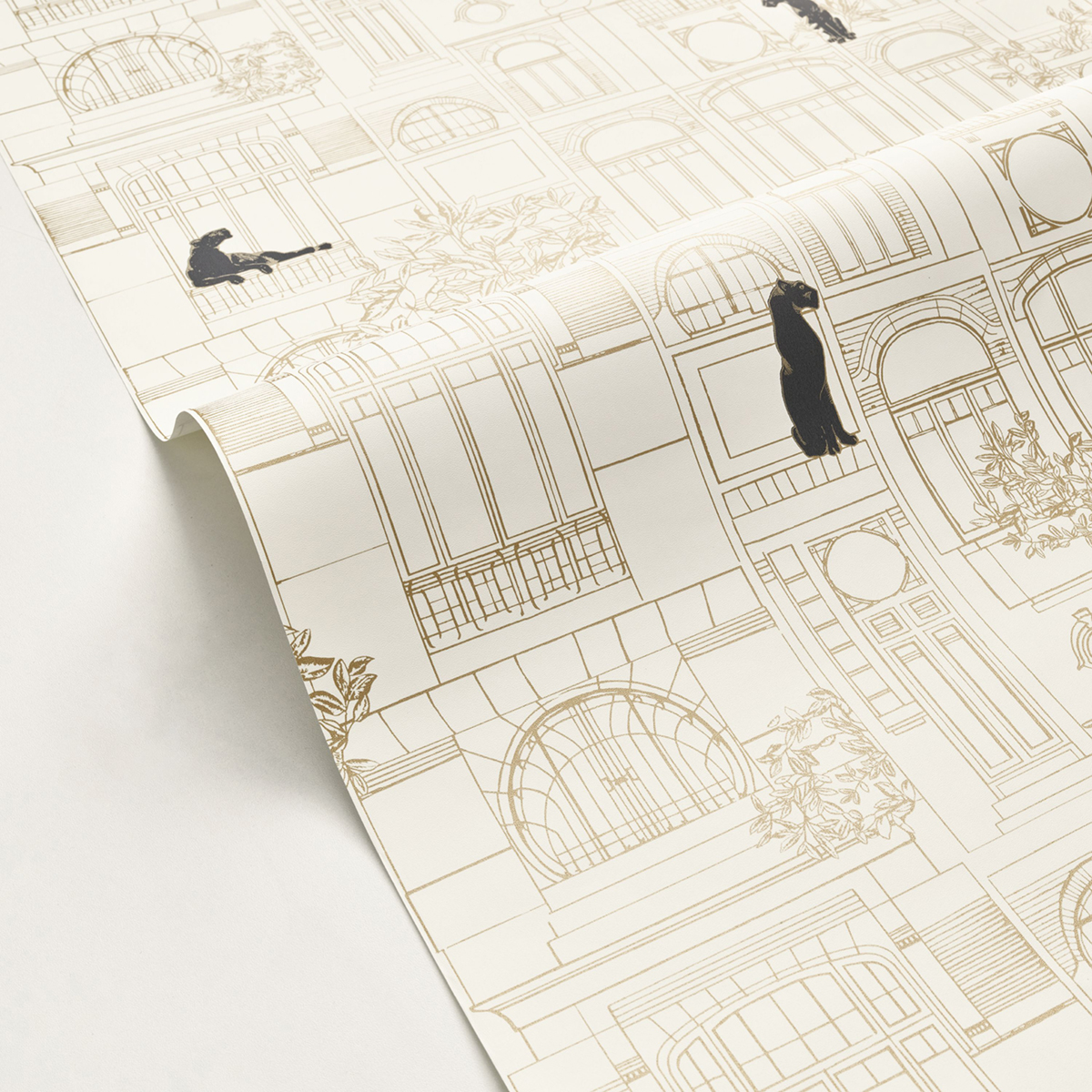 Papier peint Panthère James blanc doré - Golden Age de Casélio | Réf. GAG103780264