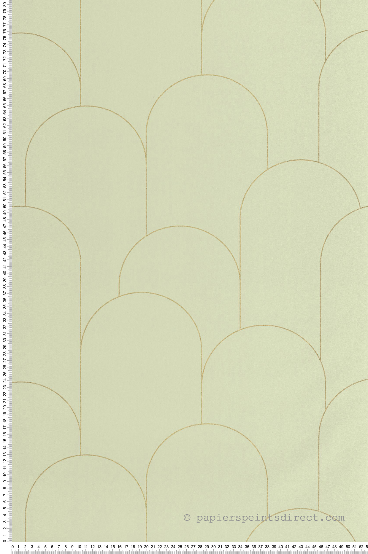 Papier peint Arrondi Ornament vert amande doré - Elégance de Casélio | Réf. ELC105287122