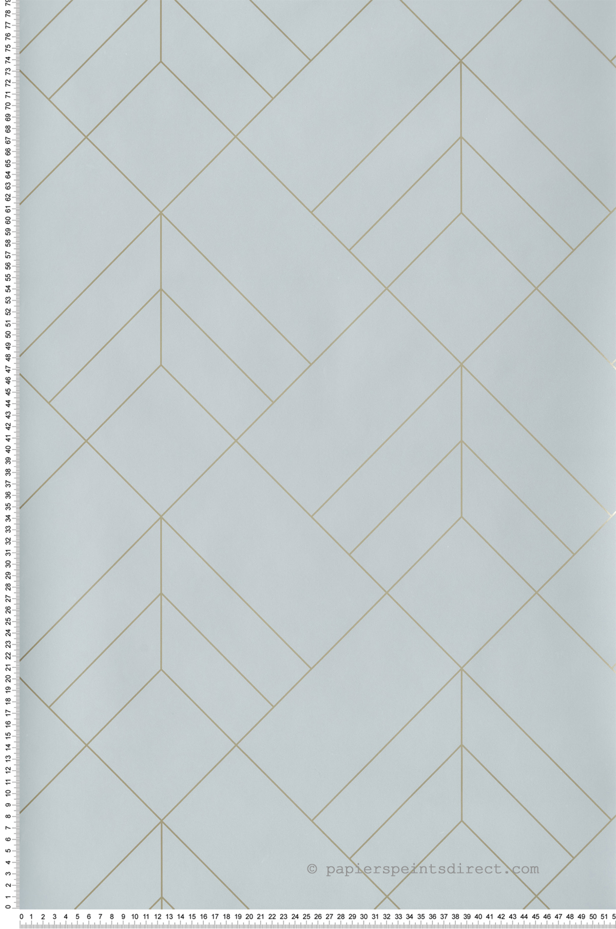 Papier peint Tracé Géométrique Sander bleu pâle doré - Delicatesse de Lutèce | Réf. LTC-FD26547