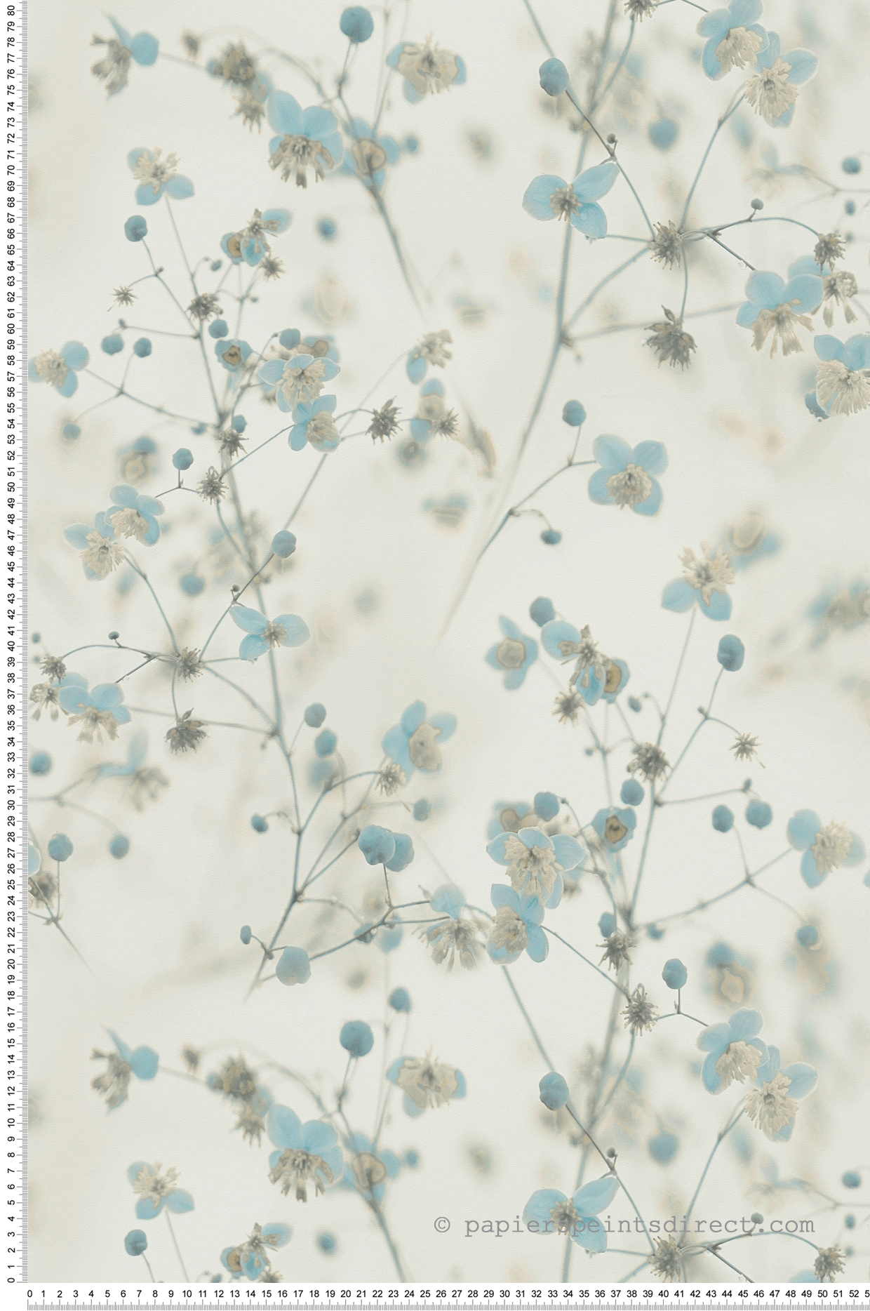 Papier peint Branche Fleurie Harmonie bleu - Pintwalls d'A.S. Création | Réf. AS-387262