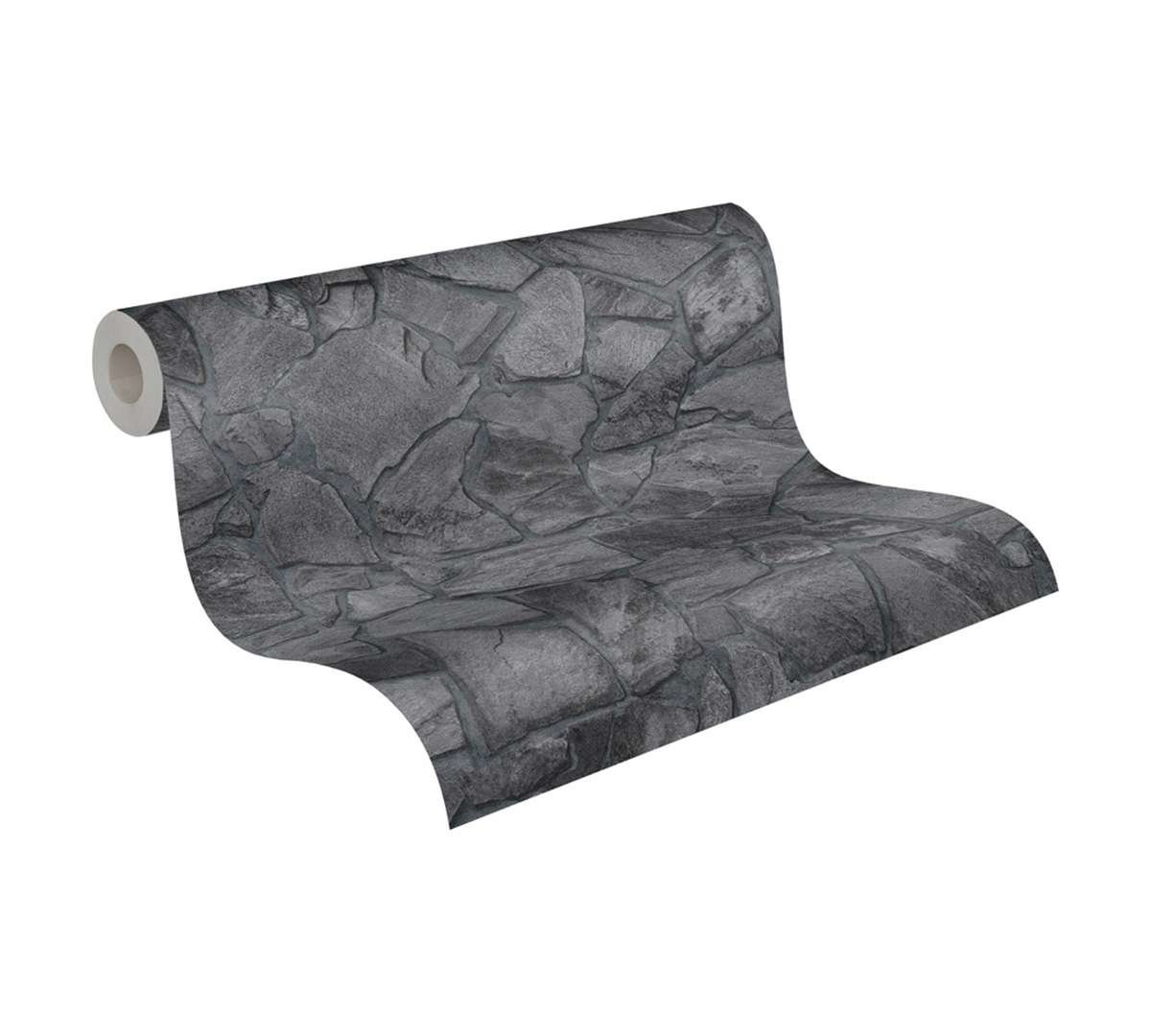 Papier peint Pierre Parement anthracite - Elements 2 d'A.S. Création ROLL | Réf. AS-389367