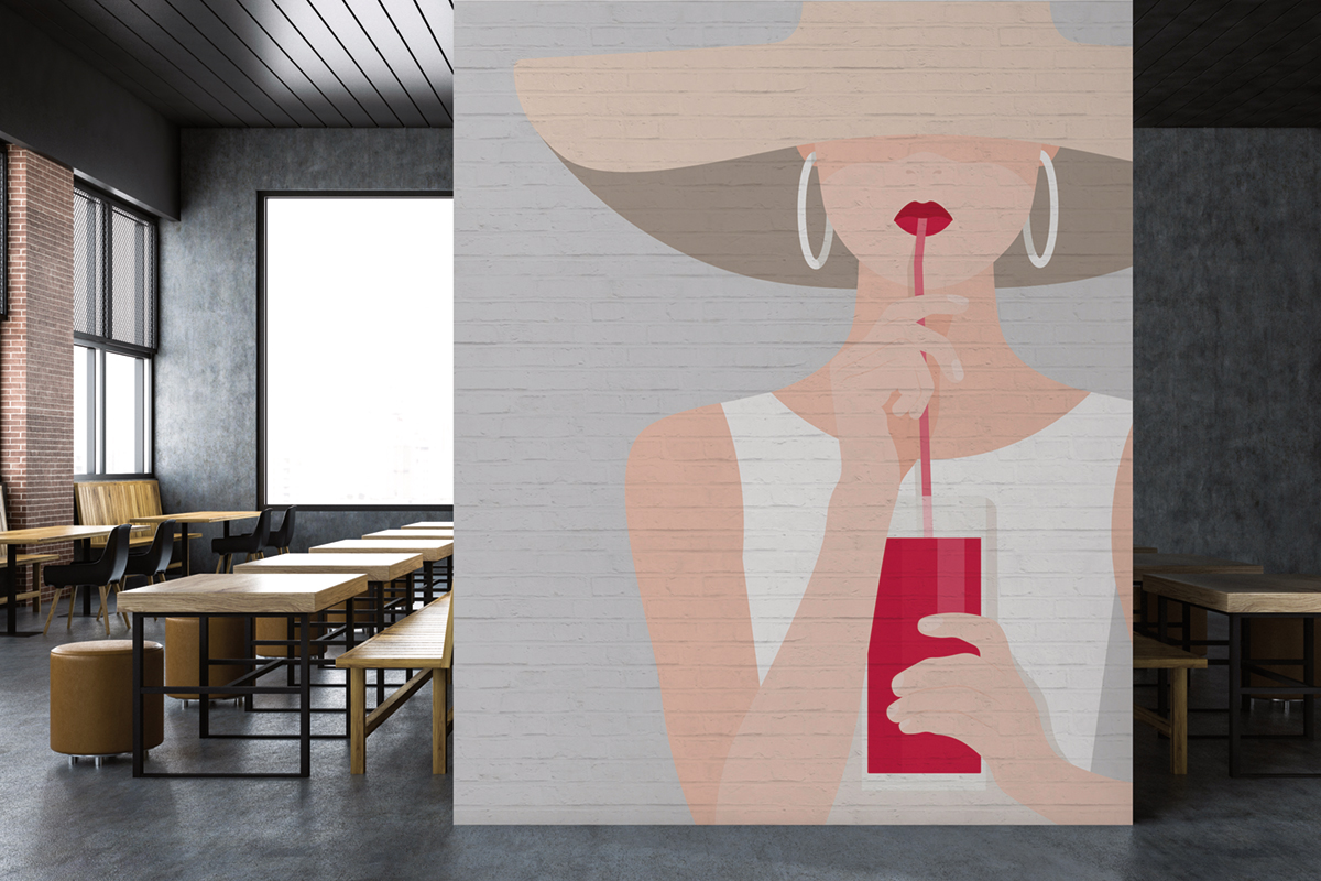 Papier peint panoramique Street Art Audrey 1 - Référence DD120173 - Intissé 200g/m2 - Standard 400 x 270