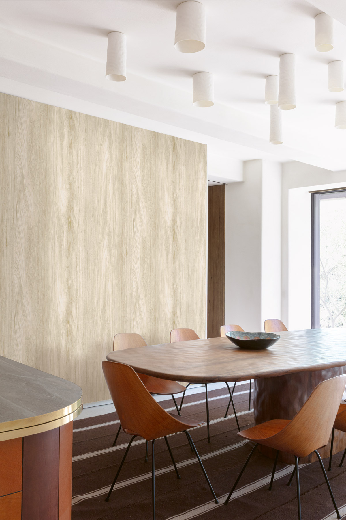 Papier peint Bois Sugi beige - Traces de Masureel | Réf. MAS-TRA301