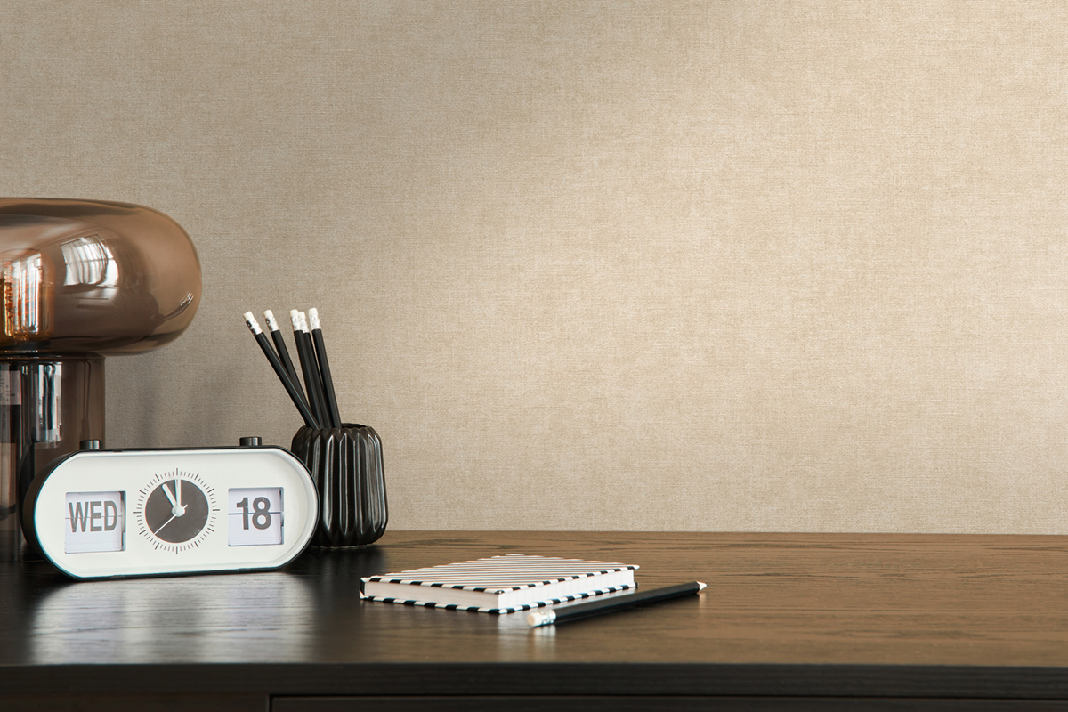 Papier peint Uni Nuancé Toile beige pierre - Smart Surfaces d'A.S. Création | Réf. AS-395655