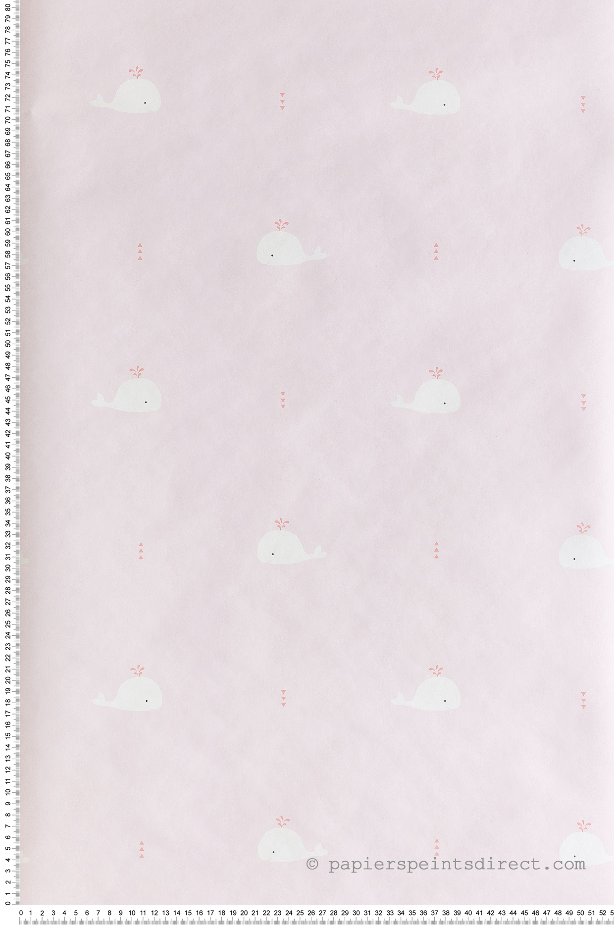 Papier peint enfant Baleine rose/grenadine - Happy Dreams de Casadéco | Réf. HPDM82794220