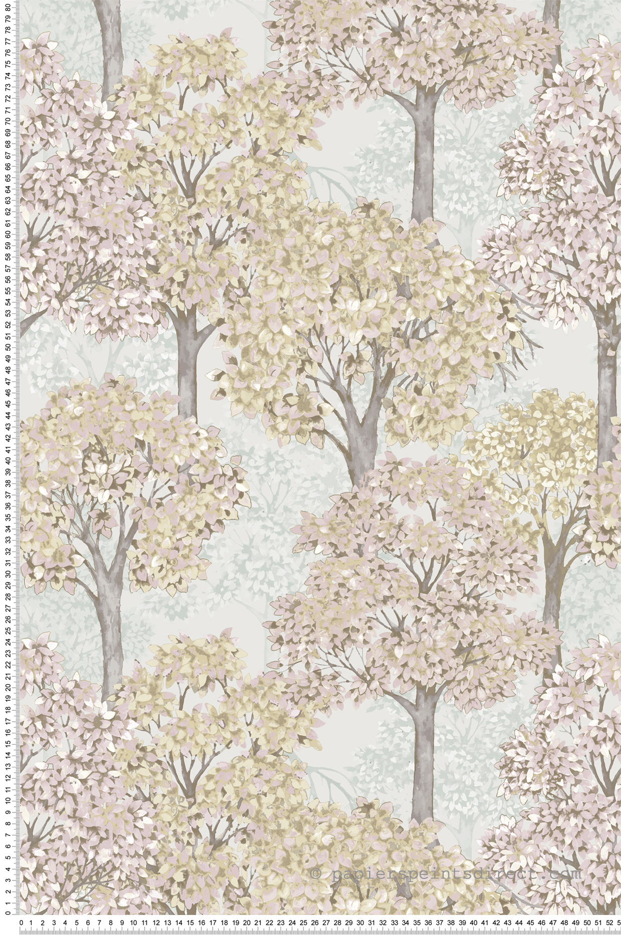 Papier peint Arbre Forêt rose beige - My Little Cottage de Montecolino | Réf. MC-M12321