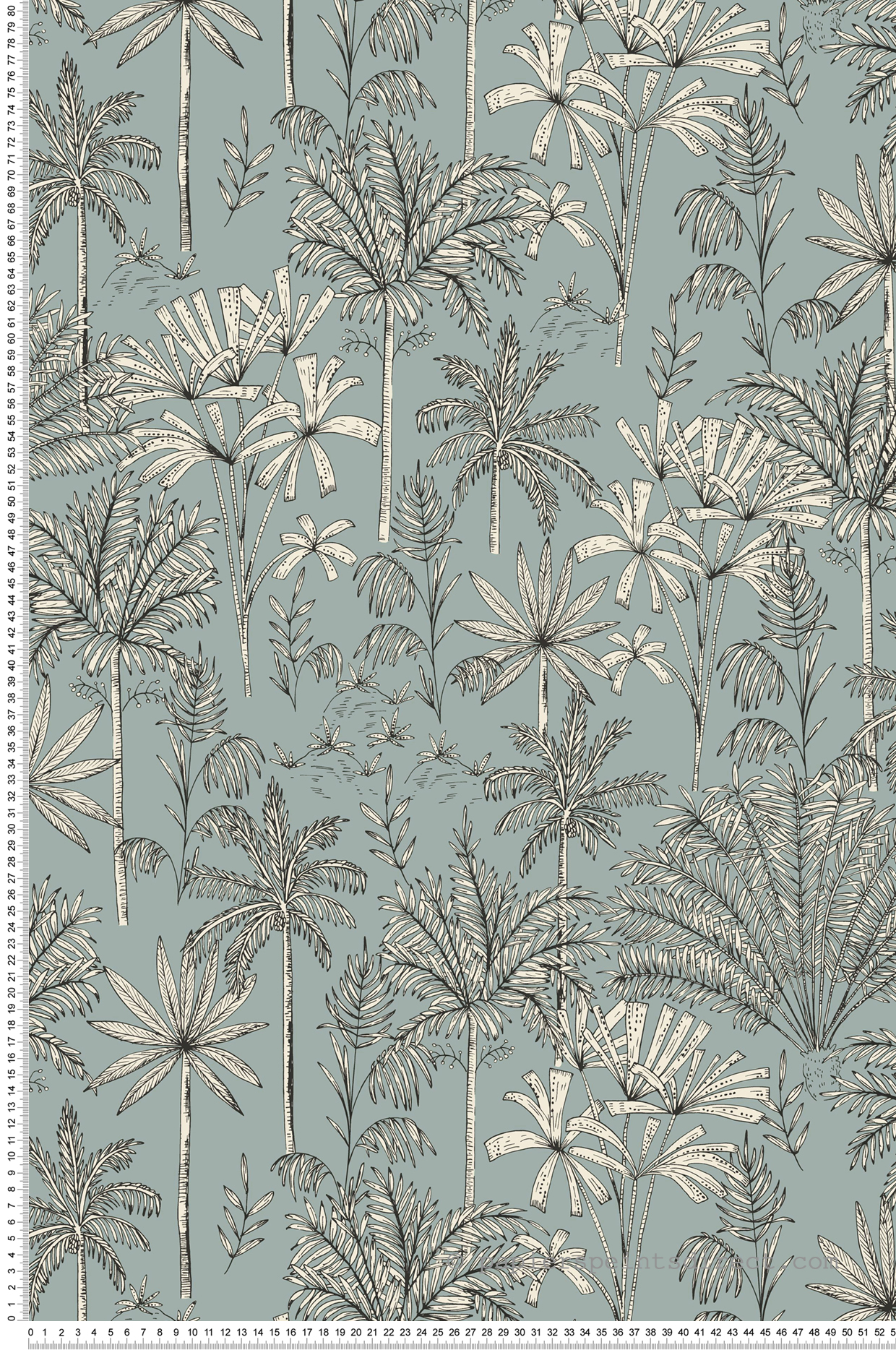 Papier peint Jungle Jardin Majorelle bleu-gris - Nos Gravures de Casélio | Réf. NGR103037031