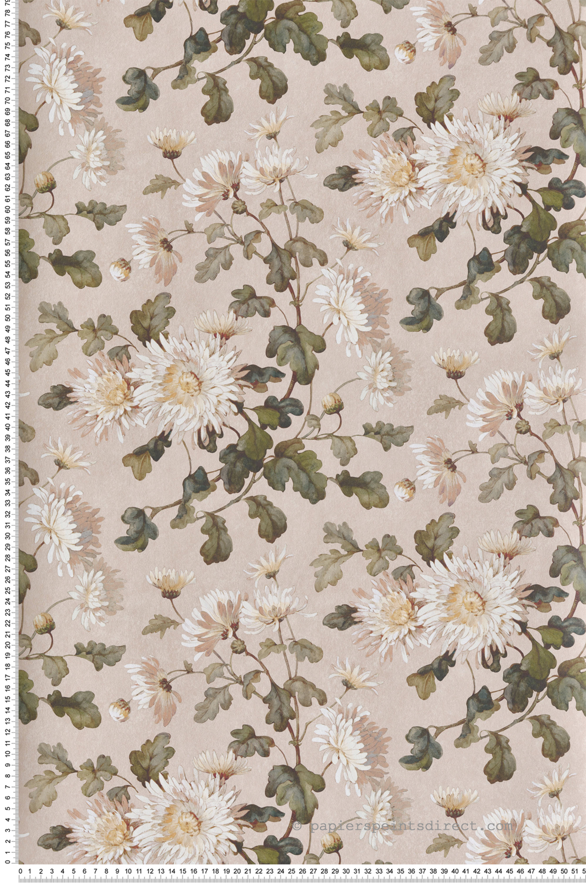 Papier peint Fleurs Vintage Charlotte beige rosé - V&A Decorative Papers III d'Initiales | Réf. INI-2513-190-04