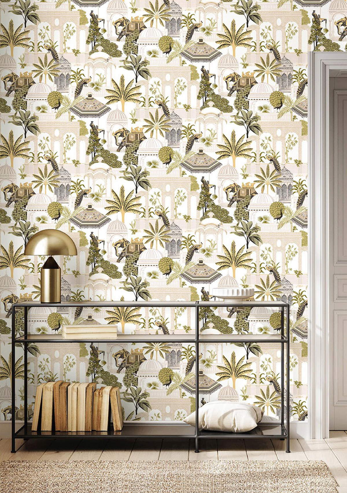 Papier peint Parc Botanique vert beige - Maison Paradis de Lutèce | Réf. LTC-MP15537