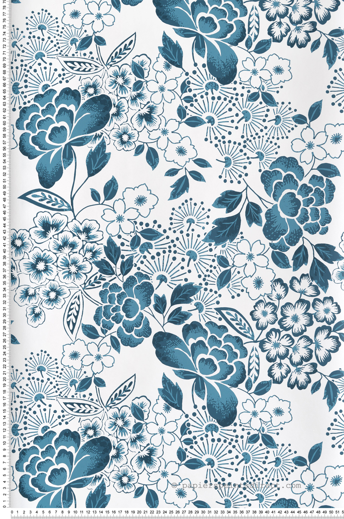 Papier peint Fleurs Blossom bleu - Happy de Lutèce | Réf. LTC-FD26304