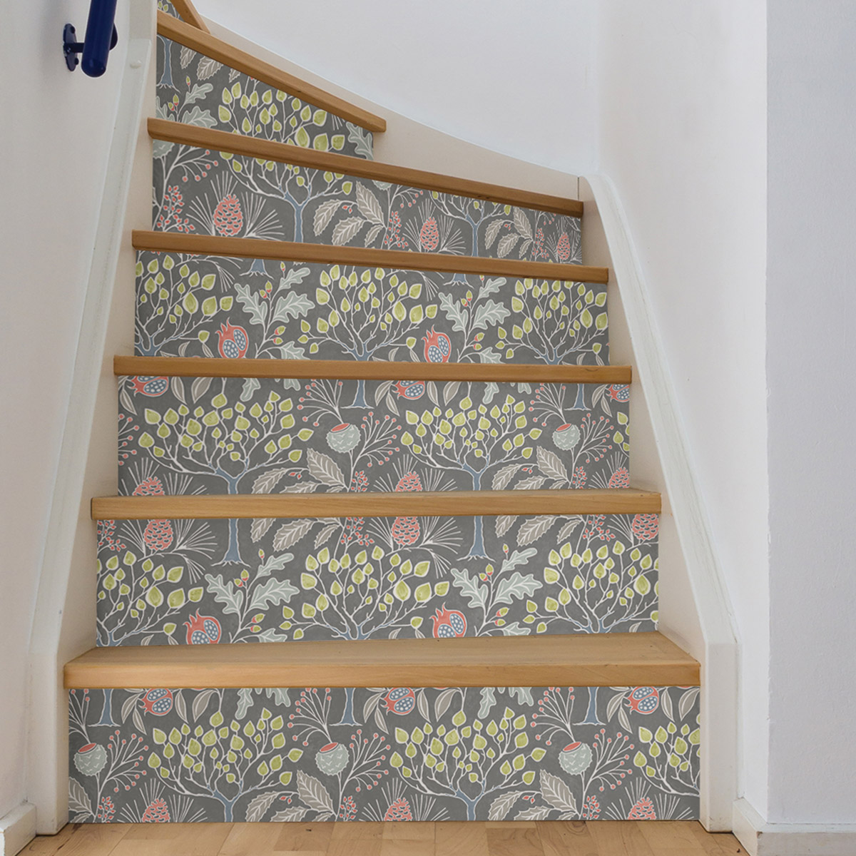 Papier peint adhésif Grenade Fruit Folklore gris - Les Adhésifs de Lutèce AMB3| Réf. LTC-NU3039