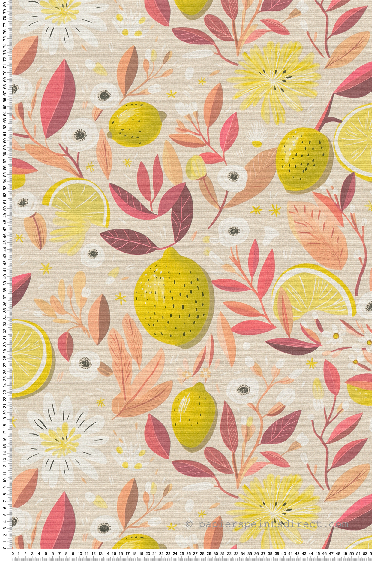 Papier peint Citron Fleur Pop rose vert - Pintwalls 3 d'A.S. Création | Réf. AS-791693