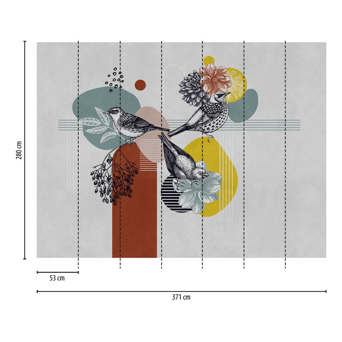 Papier peint panoramique Oiseau Géométrie Design - The Wall 3 d'A.S. Création AMB3 | Réf. AS-399101