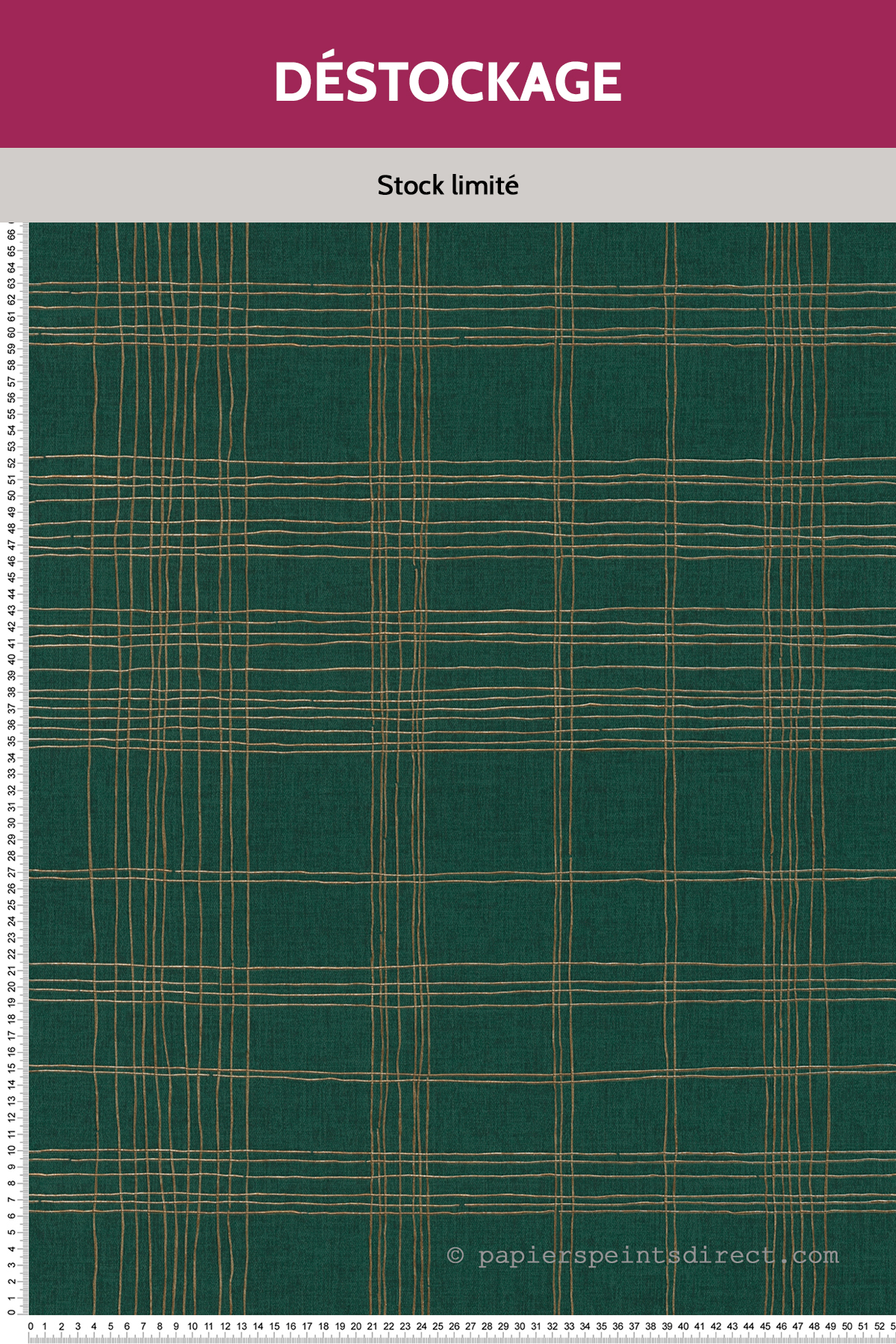 Papier peint Destockage - Tartan Ecossais Design vert - Metropolitan Stories 2 d'AS Création
