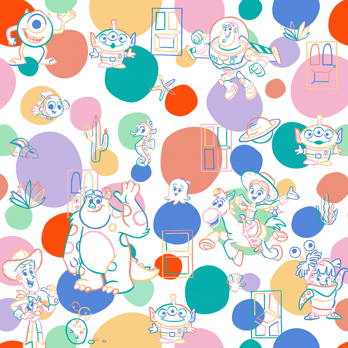 Papier peint panoramique Personnage Pixar Memories - Papier peint Komar Into Wonderland