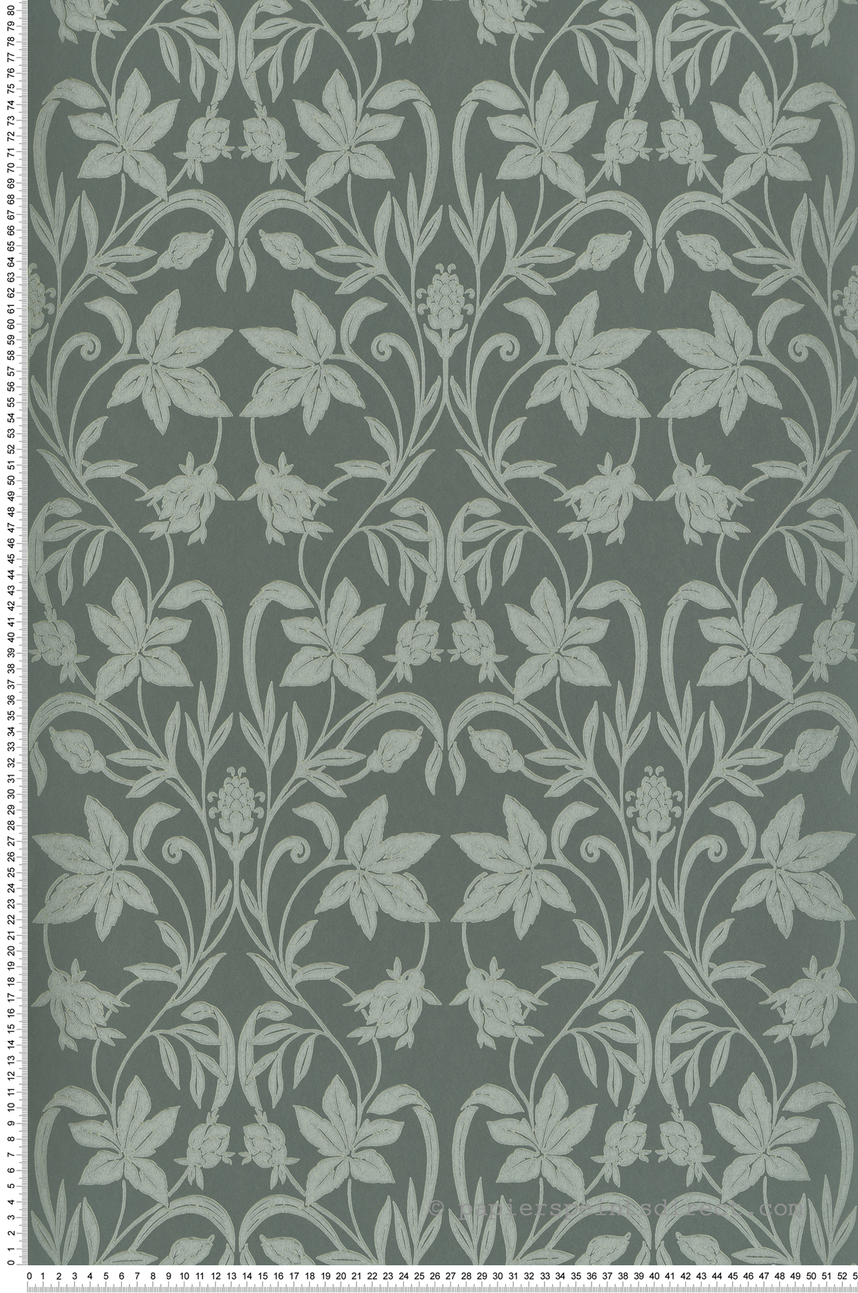 Papier peint Feuille Style Anglais Primrose vert sauge - Heritage de Casadéco | Réf. HETA201237608