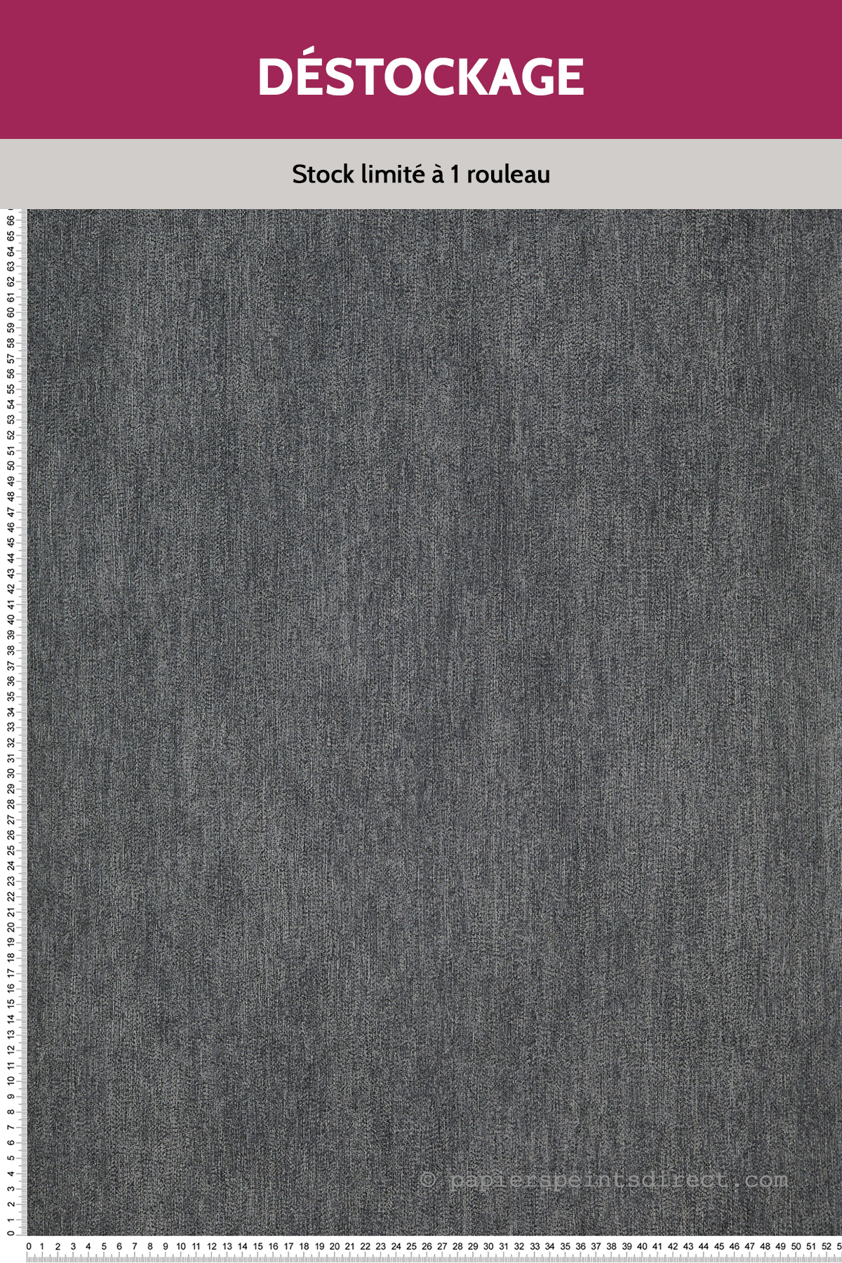 Papier peint Destockage - Faux Uni Gris Foncé - Odyssée (Ugépa)