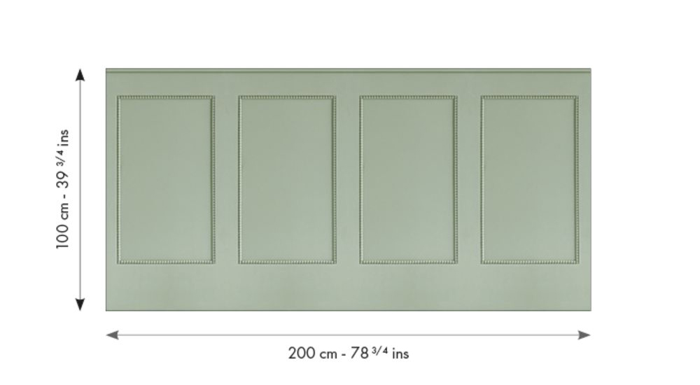 Papier peint Soubassement Moulure S vert amande - Reliefs de Casélio RAPPORT | Réf. RLF106357070