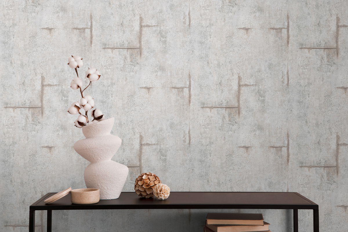 Papier peint Béton Graphite Groove gris perle - Cosmoliving d'A.S. Création AMB2 | Réf. AS-790852